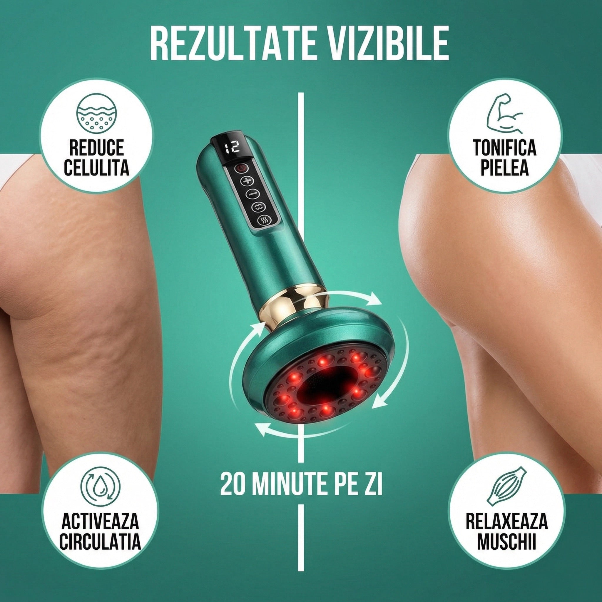 CeluBye Aparat Masaj Anti-Celulită Presiune Negativă & Infraroșu
