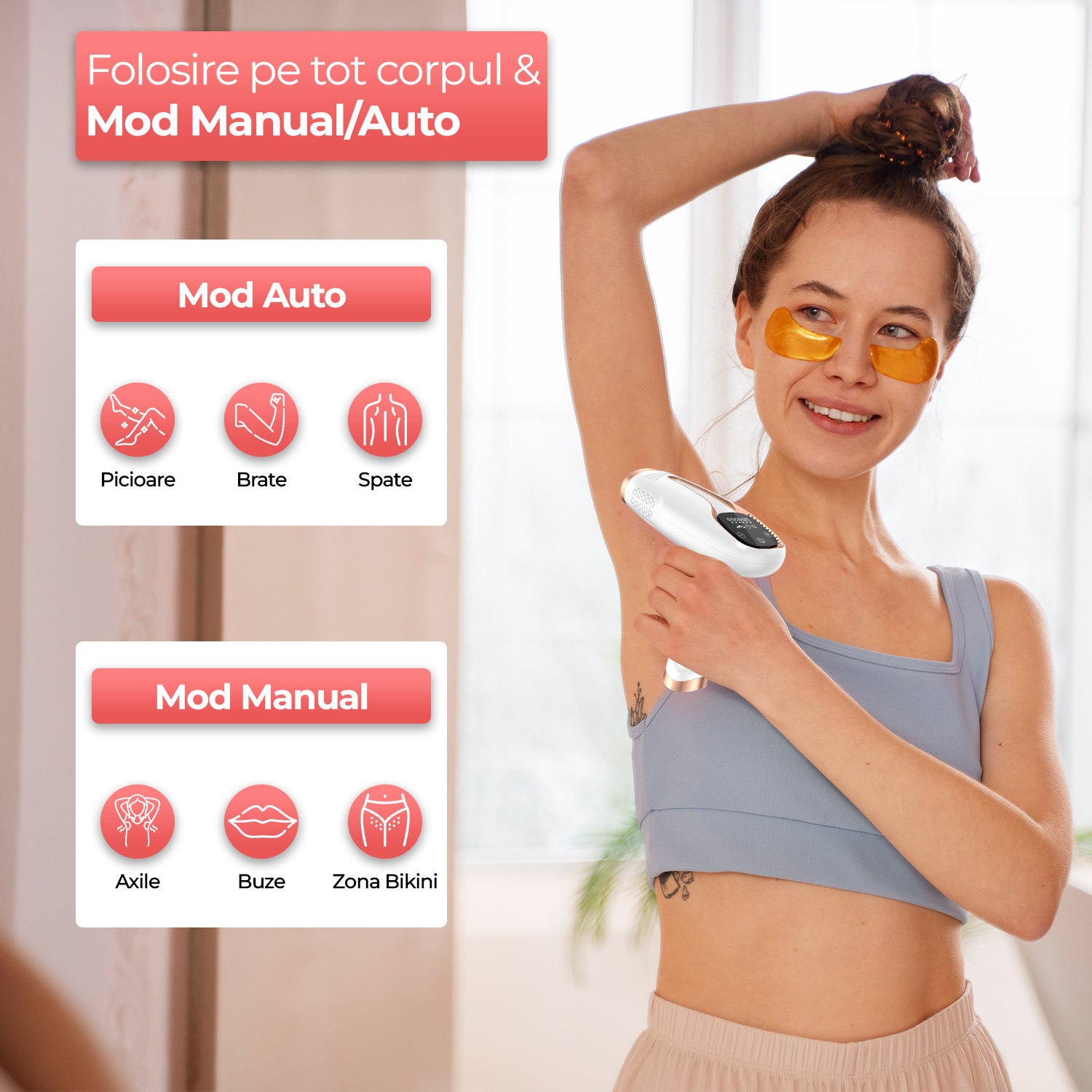 Epilator IPL Silky, Epilare Definitiva Fara Durere, 999.000 Impulsuri