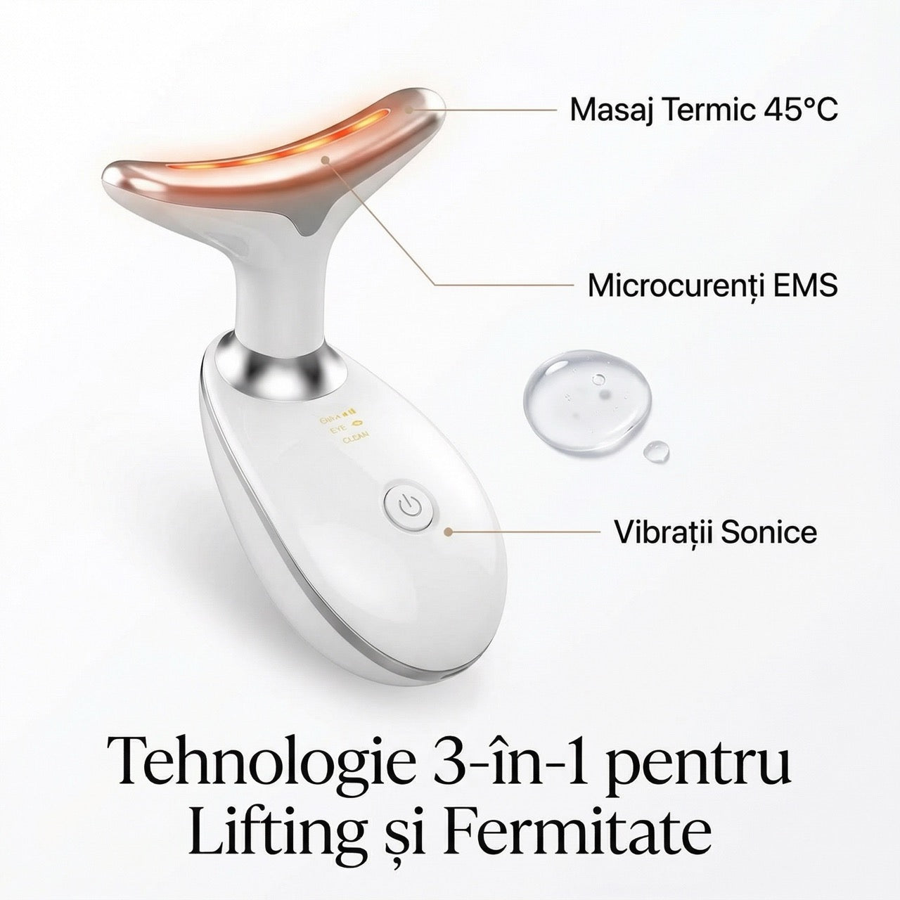 Dispozitiv Facial FineSkin pentru Ingrijirea Zonei Gatului si a Fetei, 7 Culori