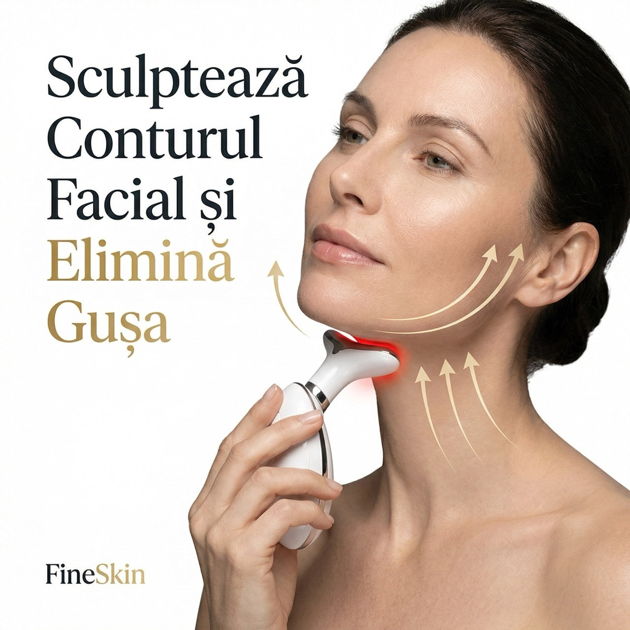 Dispozitiv Facial FineSkin pentru Ingrijirea Zonei Gatului si a Fetei, 7 Culori