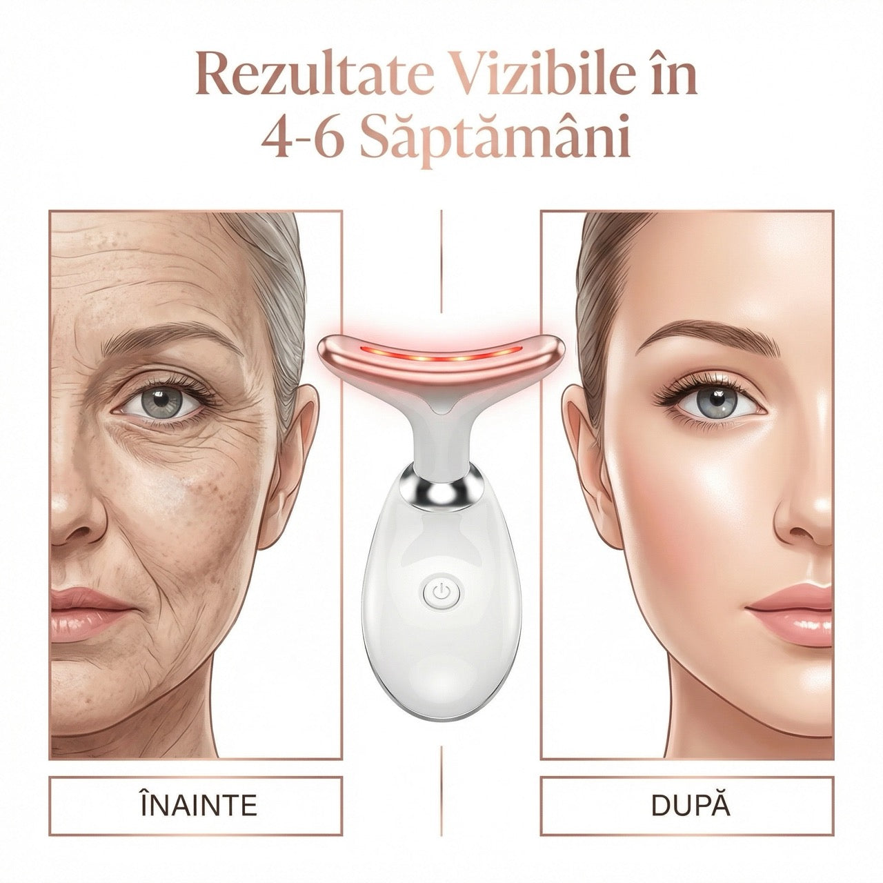 Dispozitiv Facial FineSkin pentru Ingrijirea Zonei Gatului si a Fetei, 7 Culori