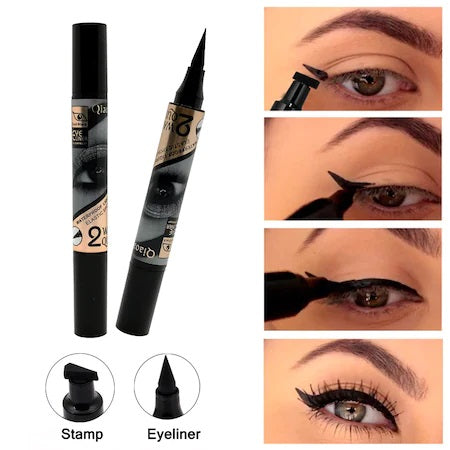 Set Eyeliner Gel, Stampila si Pensula V-Stamp