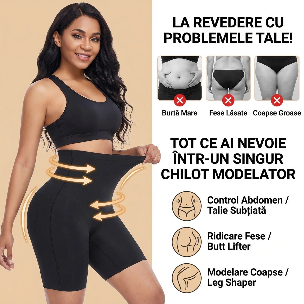 Pantaloni Modelatori cu Talie Inalta - TummyControl