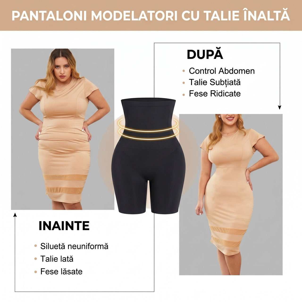 Pantaloni Modelatori cu Talie Inalta - TummyControl